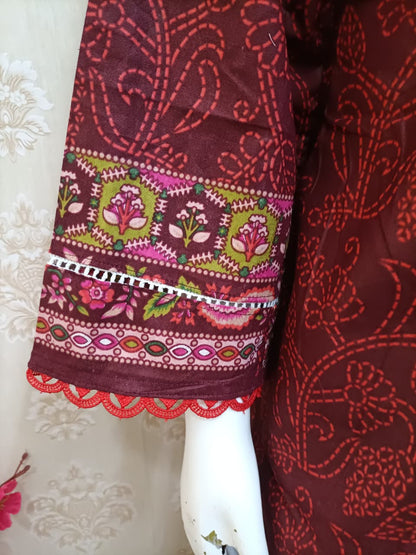 Nur Pakistani dress maroon