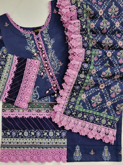 Navy blue Mausummery lawn vol-01 2026