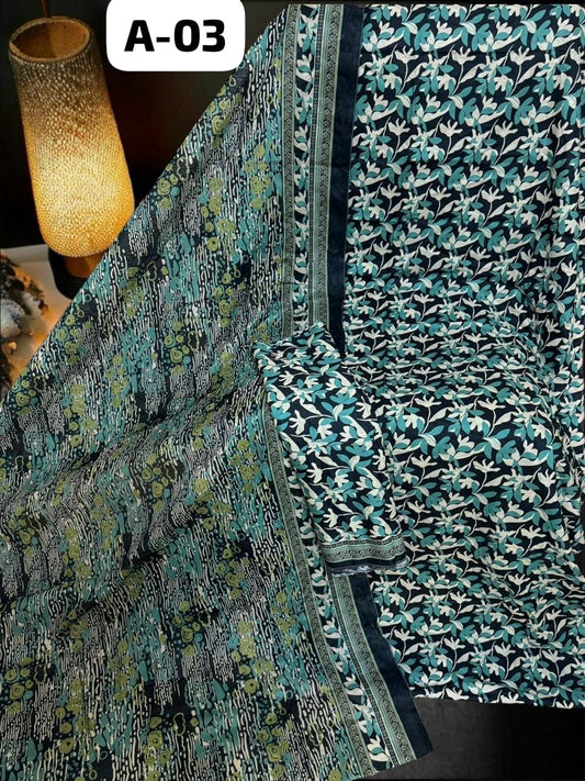 Bin Saeed Unstitched Printed Lawn 3-Piece Suit