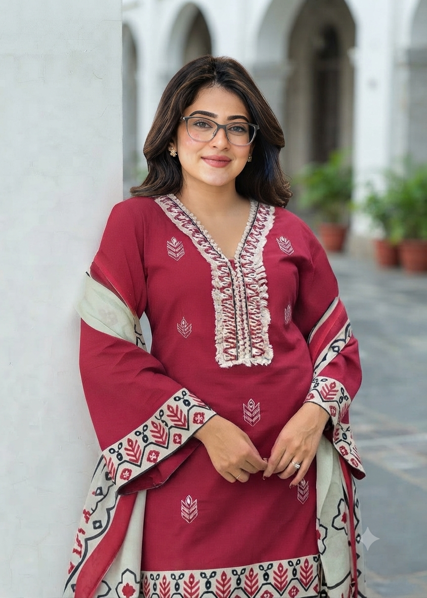 Farshi Shalwar 3 Pcs Suit