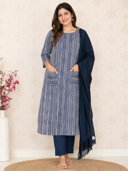 Combo Blue and white Lining 3-Piece set