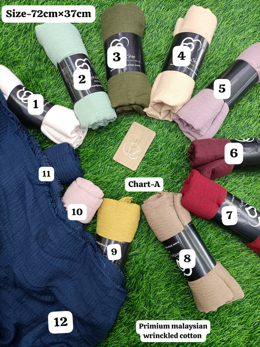 Premium Malaysia wrinkled cotton hijab