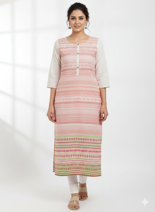 Aurila kurti peach