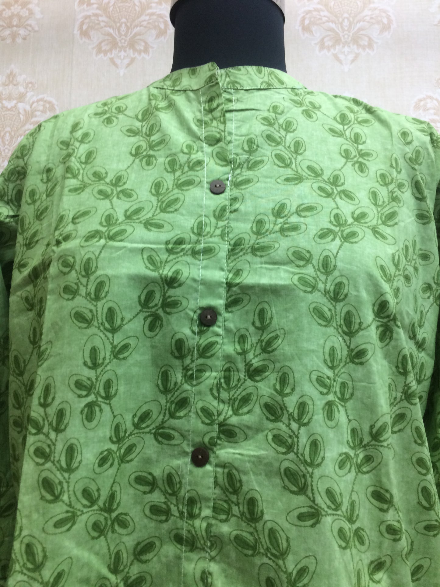 Lime Green Cotton Short Kurti