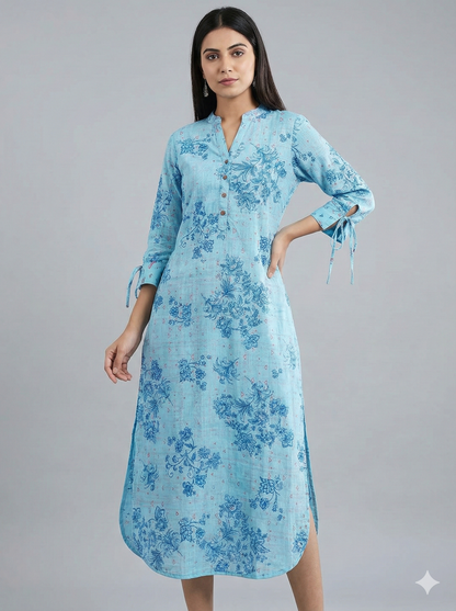 Rangriti - Light Blue And Dark Blue Print