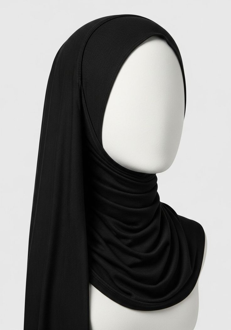 Premium Jercy Black Hijab