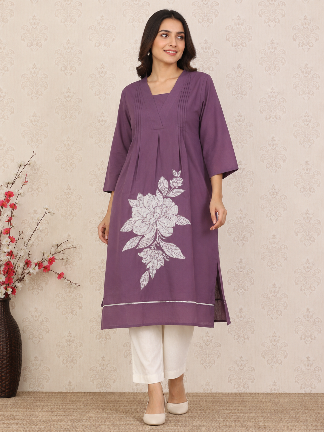 Cotton A line Designer single kurta