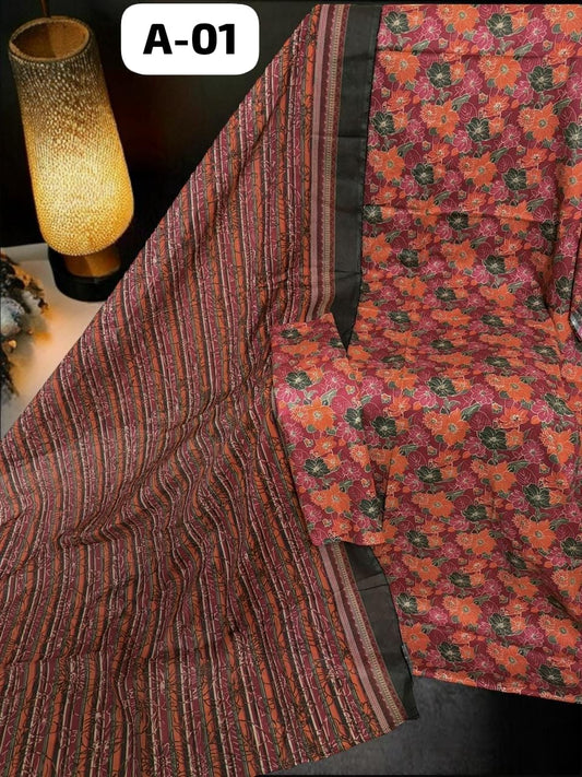 Bin Saeed Unstitched Printed Lawn 3-Piece Suit