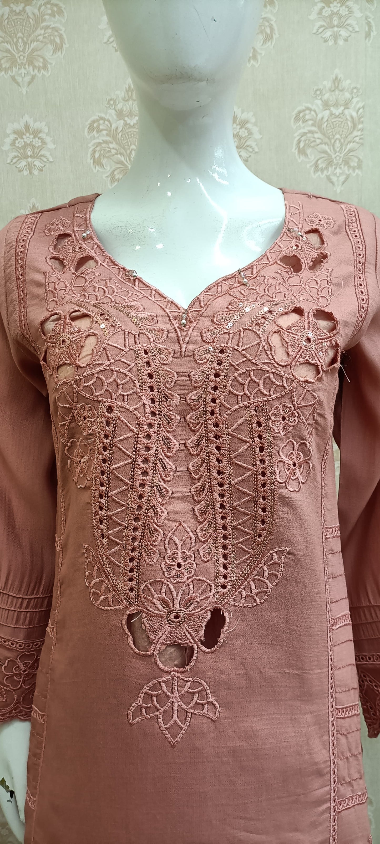 Elegant Embroidered 3-Piece Suit (Readymade)