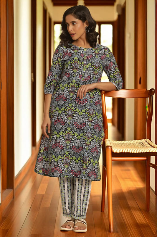 Elegant Printed Kurta Set for Women – Comfortable Everyday Ethnic Wear