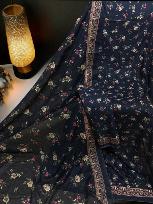 Bin Saeed Unstitched Printed Lawn 3-Piece Suit