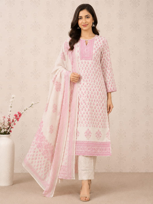 Sahin off white and pink Pakistani style dress