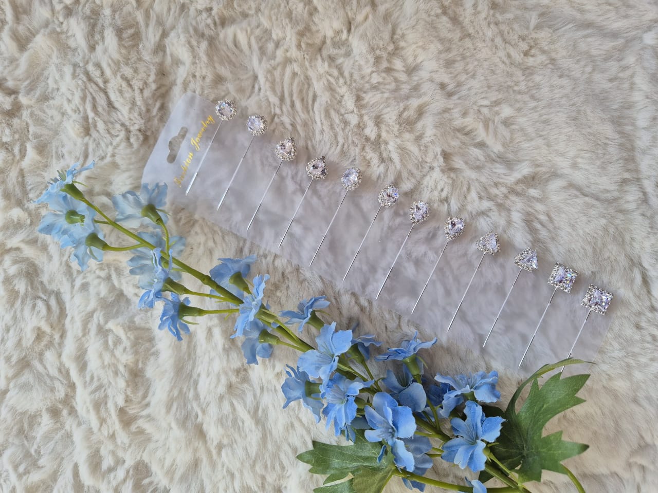 Elegant Crystal Scarf & Lapel Pin Set – 12 Piece Multi-Color Collection