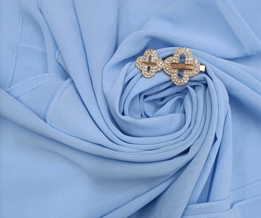 Premium Ice Blue Chiffon Hijab