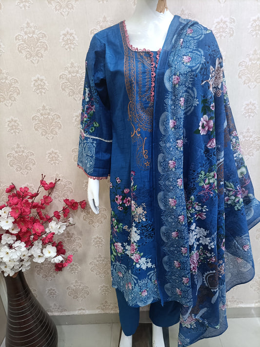 Pakistani style dress navy blue