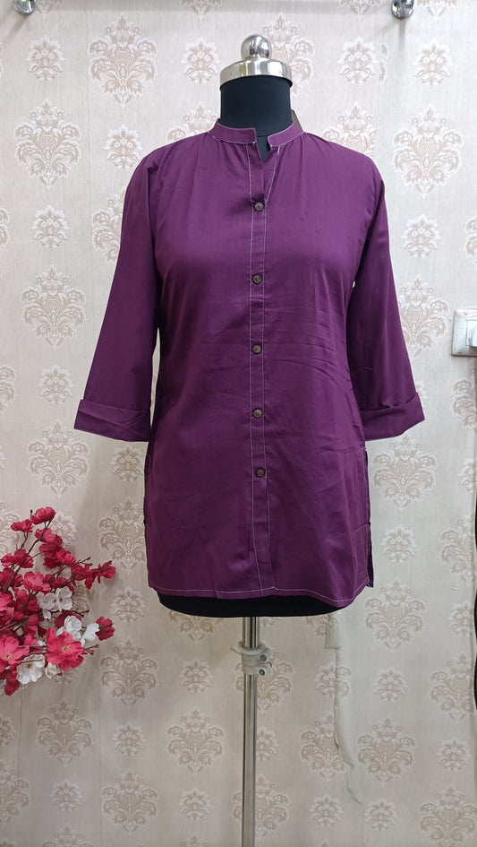 Cotton tunic purple
