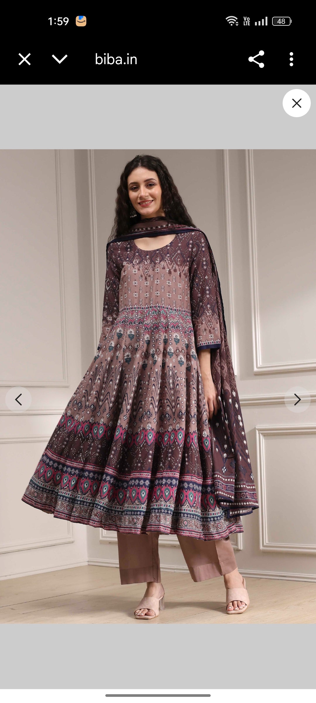Akira Biba brown anarkali dress