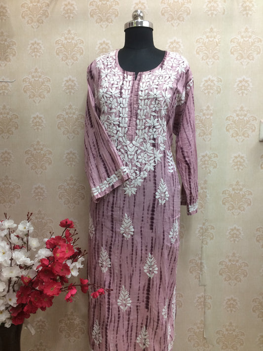 Tie dye lucknowi heavy cotton kurti