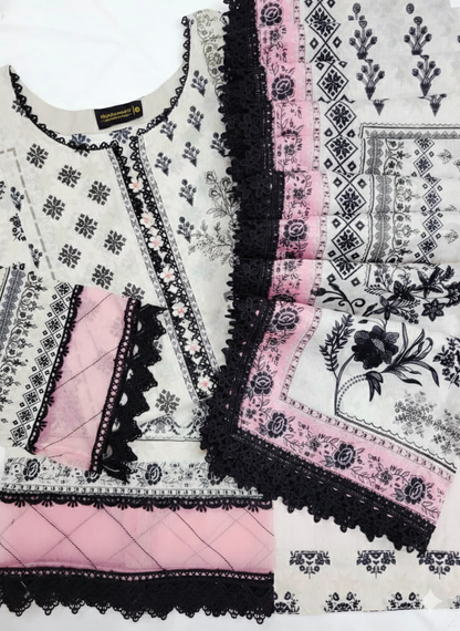 White and black Mausummery lawn vol-01 2026