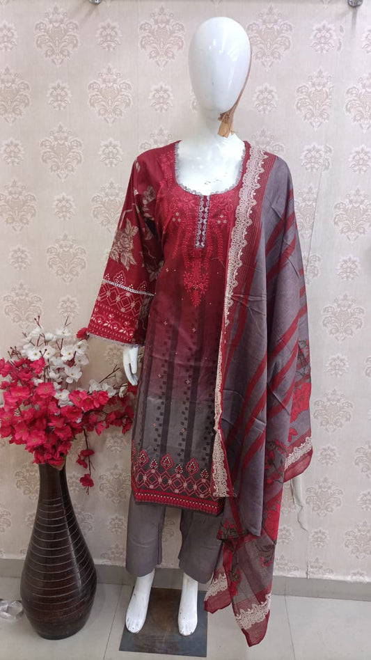 Safa Pakistani Style Suit 3 Piece Cotton