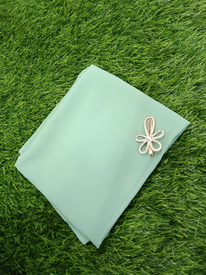 Premium  Sage Green Georgette Chiffon