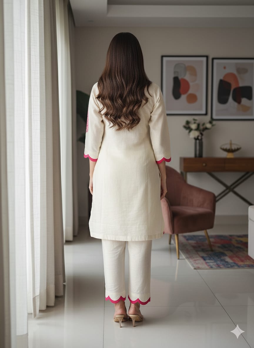 Susie Cream and rani co-ord set