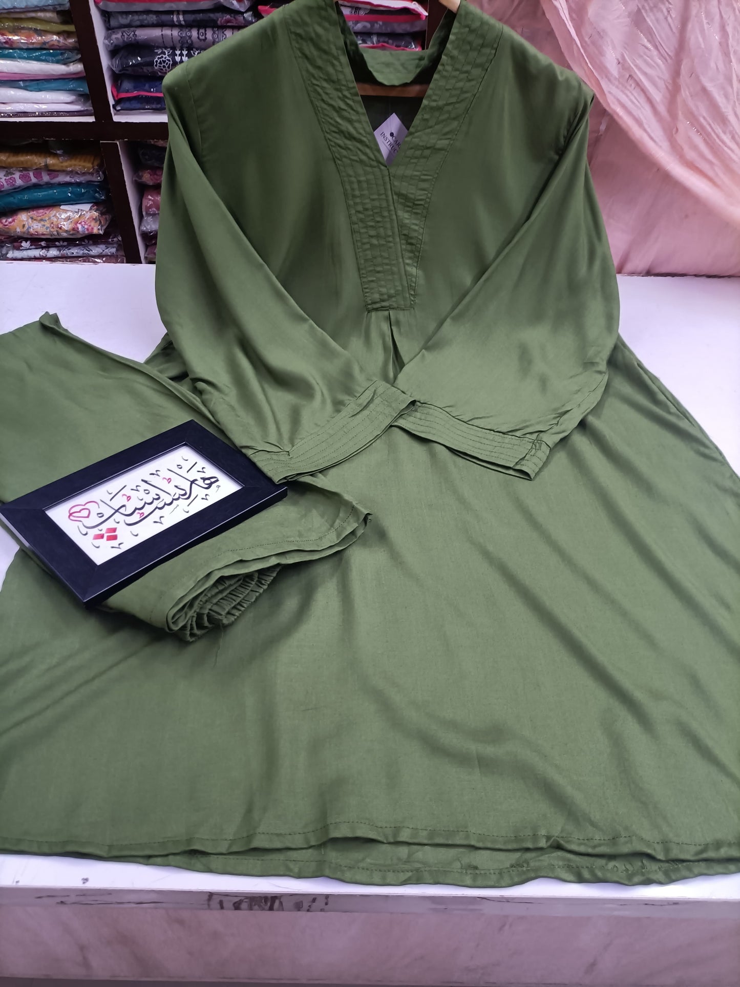 Cotton Co-ord Set - V-Neck Tunic & Wide-Leg Trousers