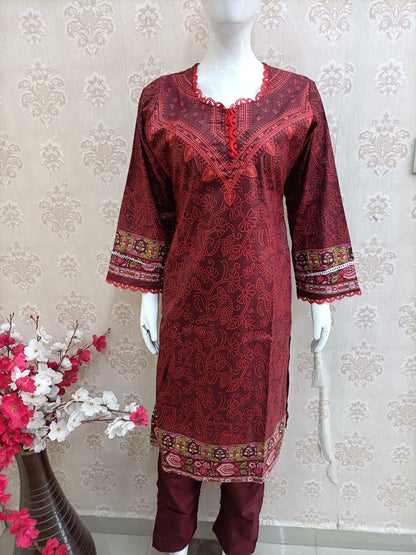 Nur Pakistani dress maroon