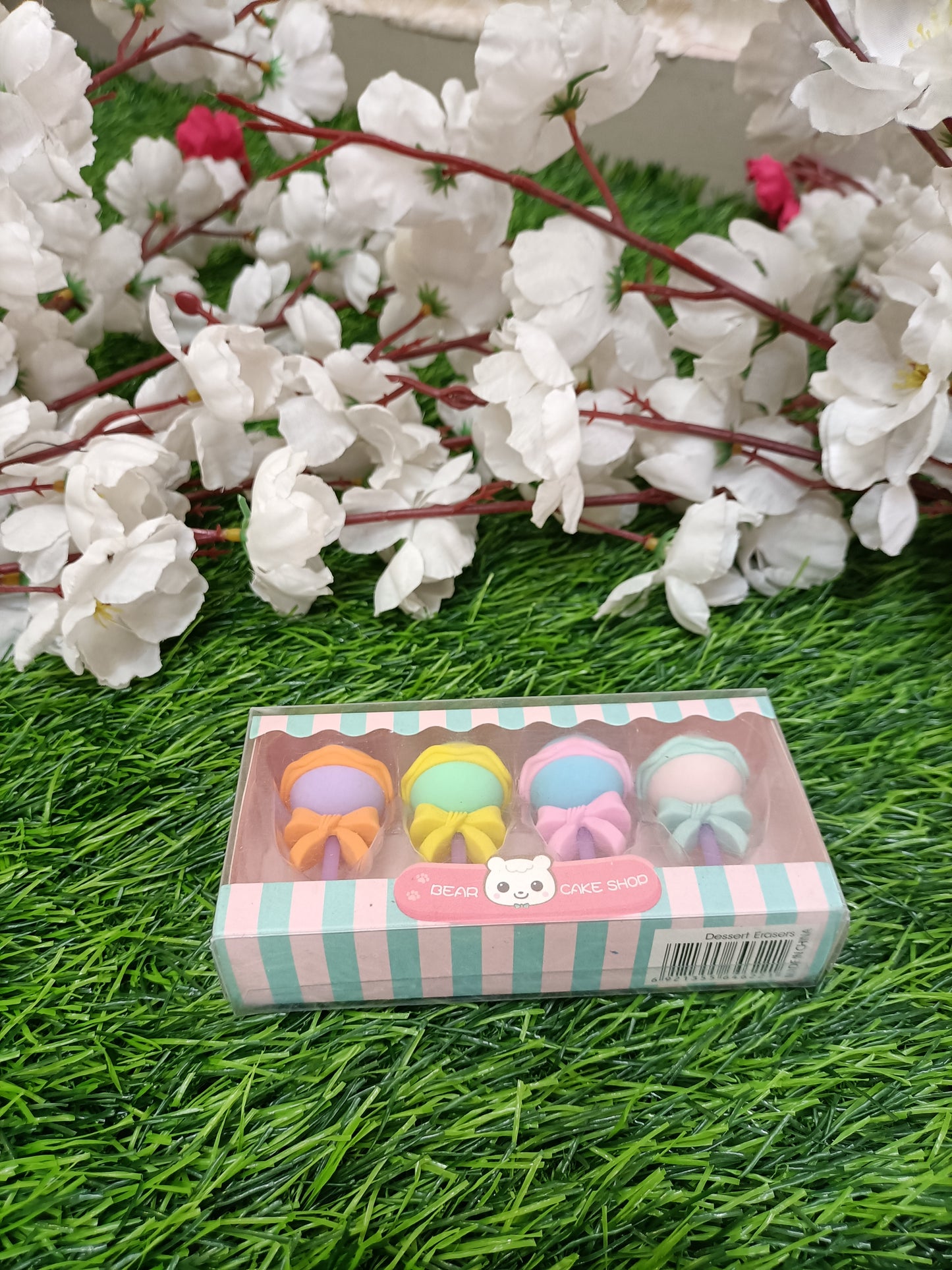 Kawaii Dessert Shop Eraser Set – 4-Piece Cute Collectible Stationery