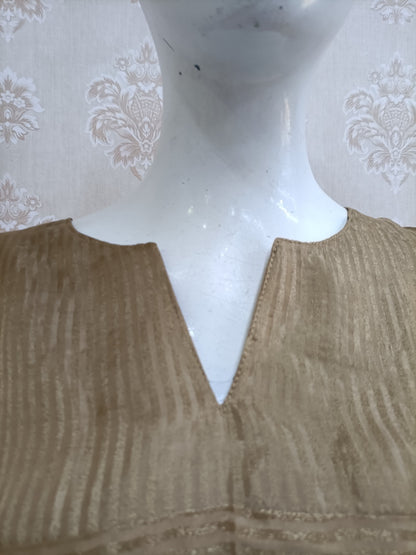 Brown textured kurta set 3 pcs set