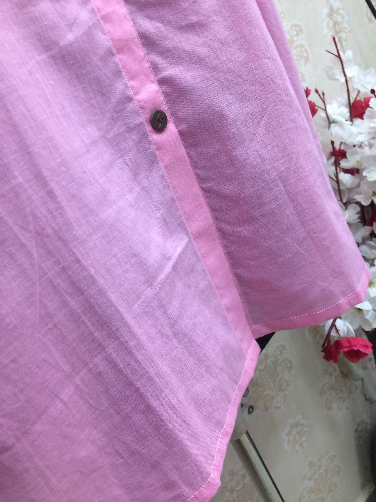 Soft Pink Solid Cotton Tunic