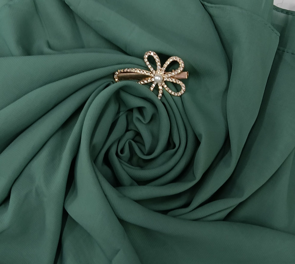 Premium Pine Green Chiffon Hijab
