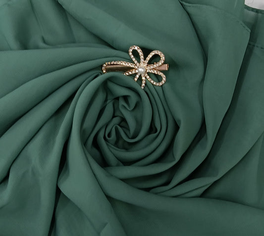 Premium Pine Green Chiffon Hijab