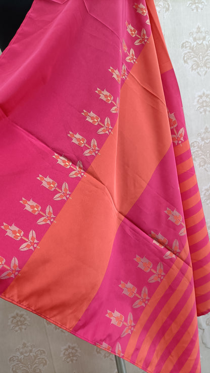 Vibrant Pink & Orange Designer Scarf