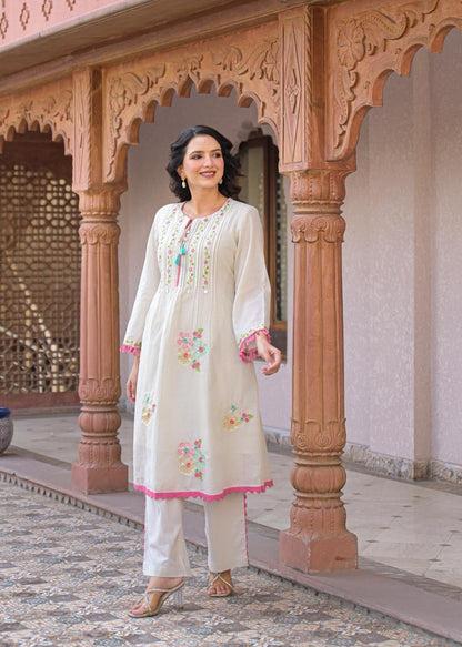 Nasim Ivory Embroidered Co-Ord Set
