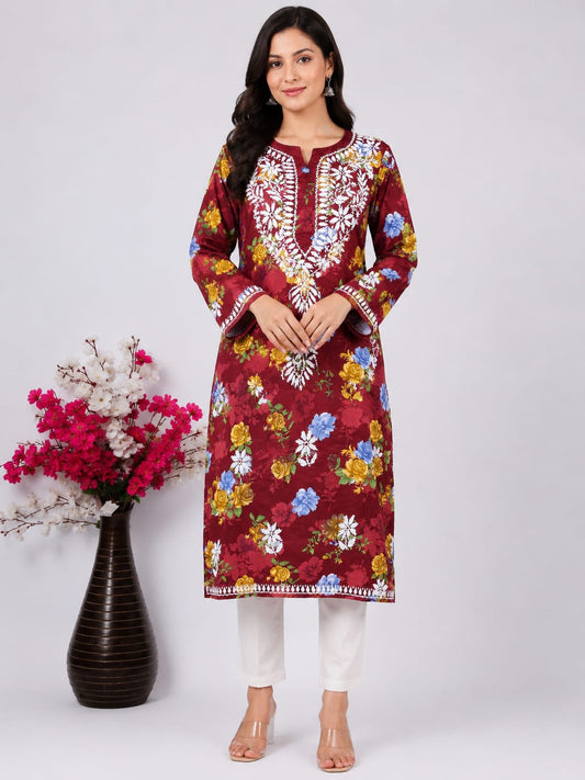 Aviva Lucknowi Red kurti