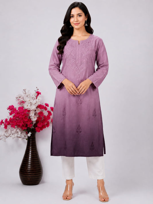 Liya Lucknowi pink kurti