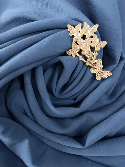 Premium Vintage Denim Chiffon Hijab