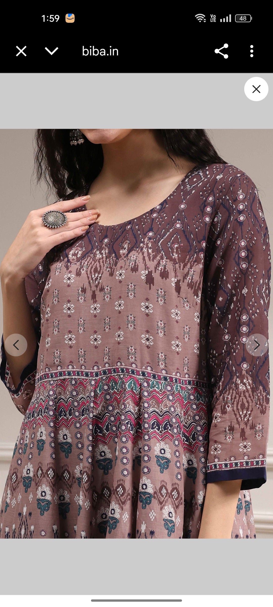 Akira Biba brown anarkali dress