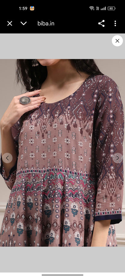 Akira Biba brown anarkali dress