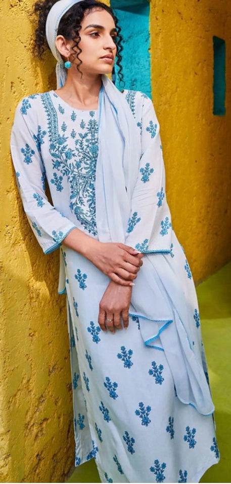 Aaira Biba - Light Blue And Dark Blue Skd