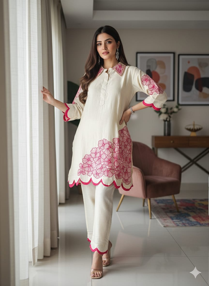 Susie Cream and rani co-ord set