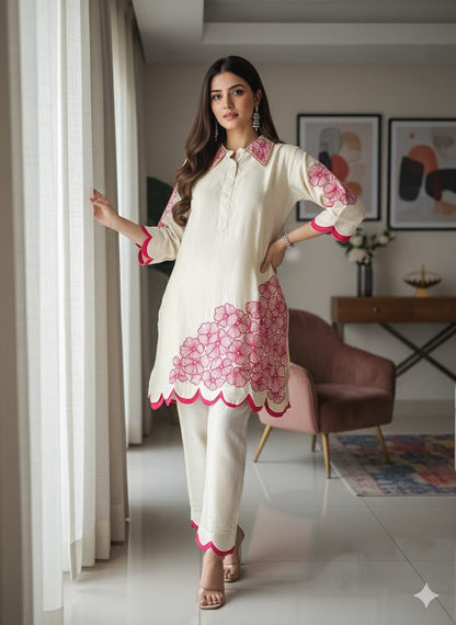 Susie Cream and rani co-ord set