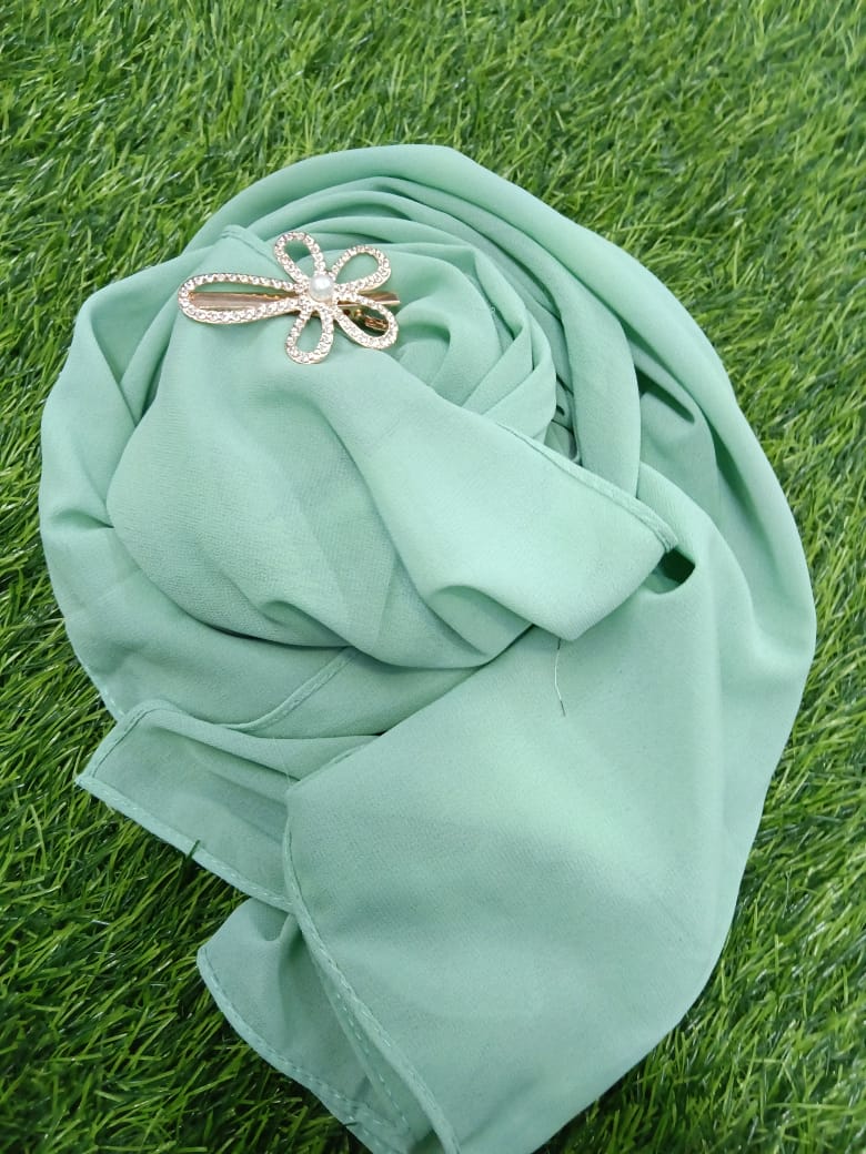 Premium  Sage Green Georgette Chiffon
