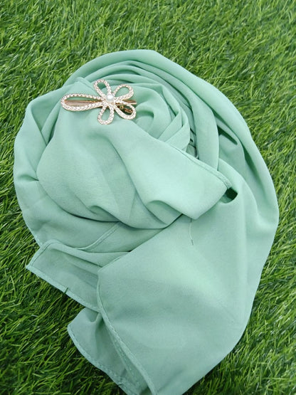 Premium  Sage Green Georgette Chiffon