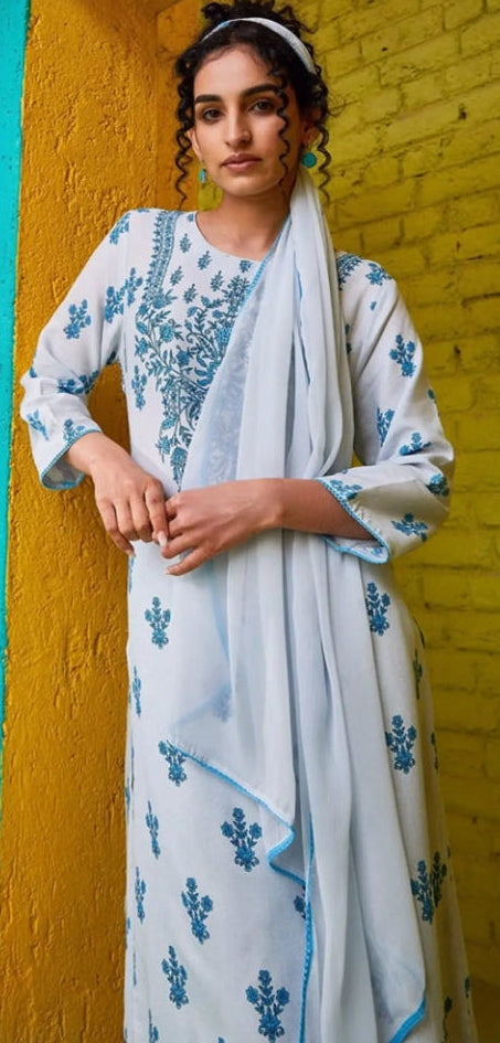 Aaira Biba - Light Blue And Dark Blue Skd