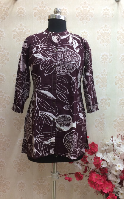 Print Cotton Tunic Top