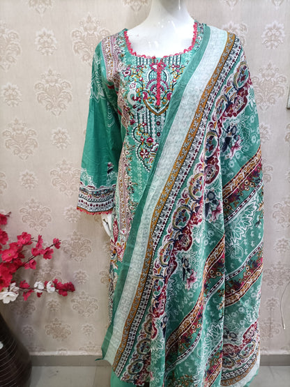 Arin Sea Green Pakistani Suit – 3 Piece