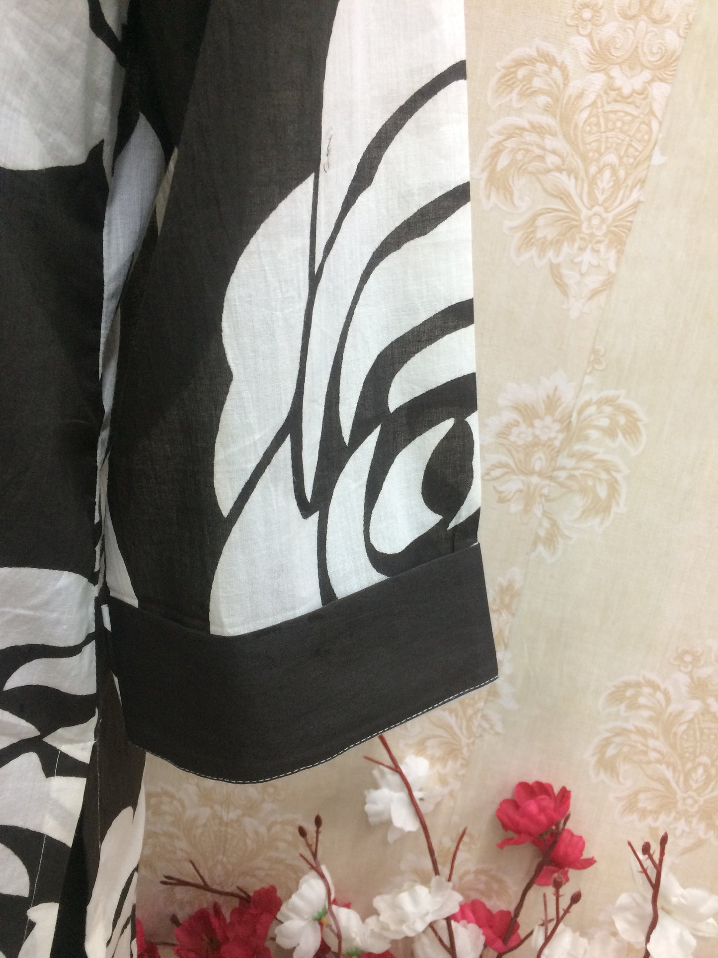 Black & White Floral Cotton Tunic