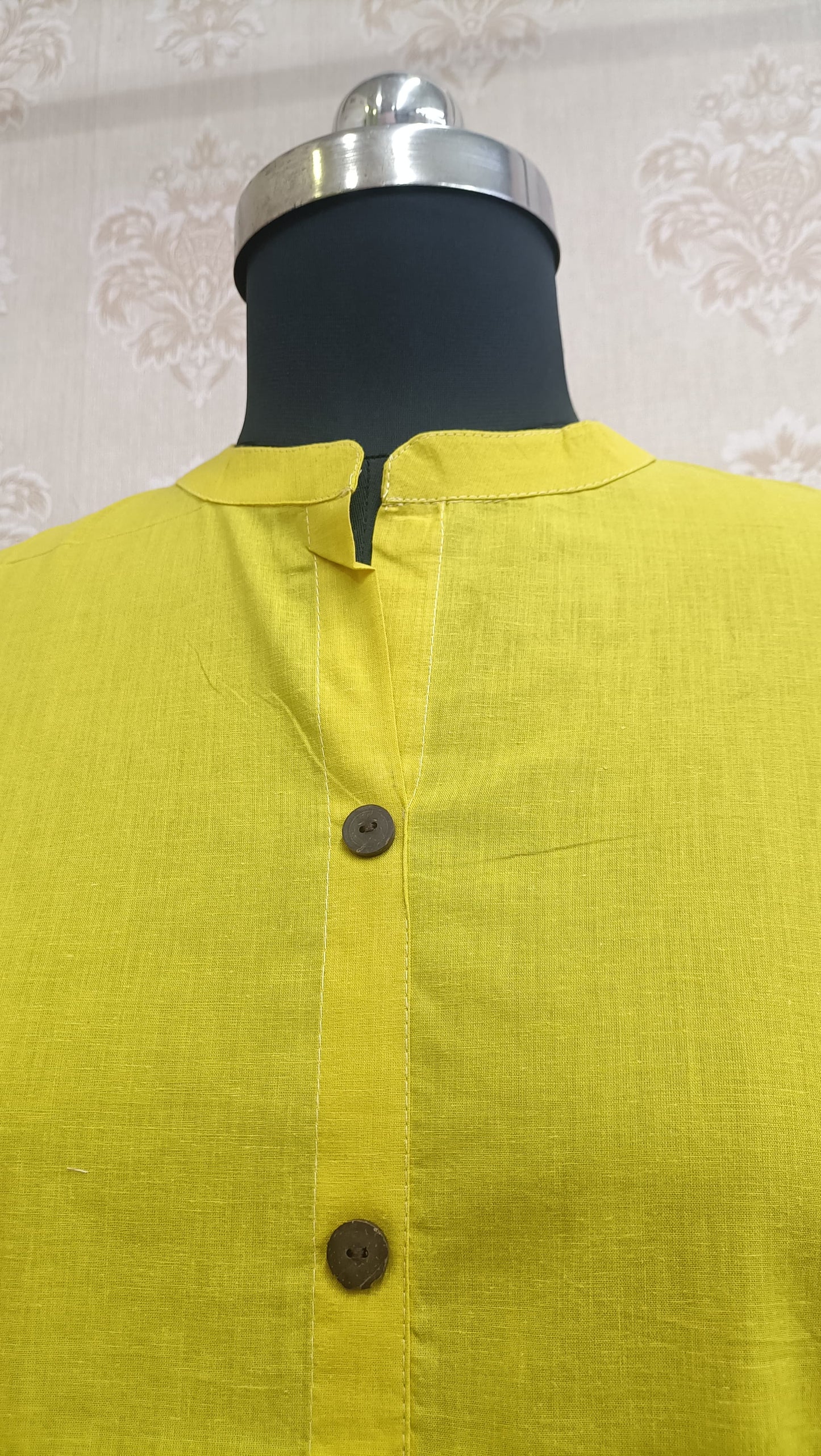 Bright Yellow Cotton Kurti